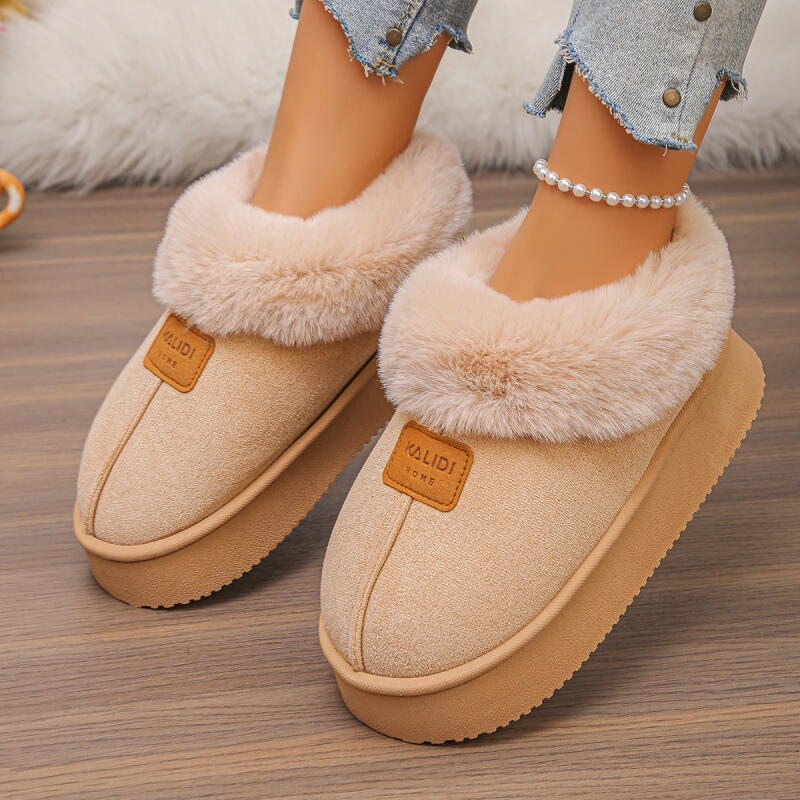 Warm Faux Fur Snow Boots Women 2025 Winter Soft Thick Bottom Slip On Furry Booties Fashion New Style Suede Non Slip Ankle Boots