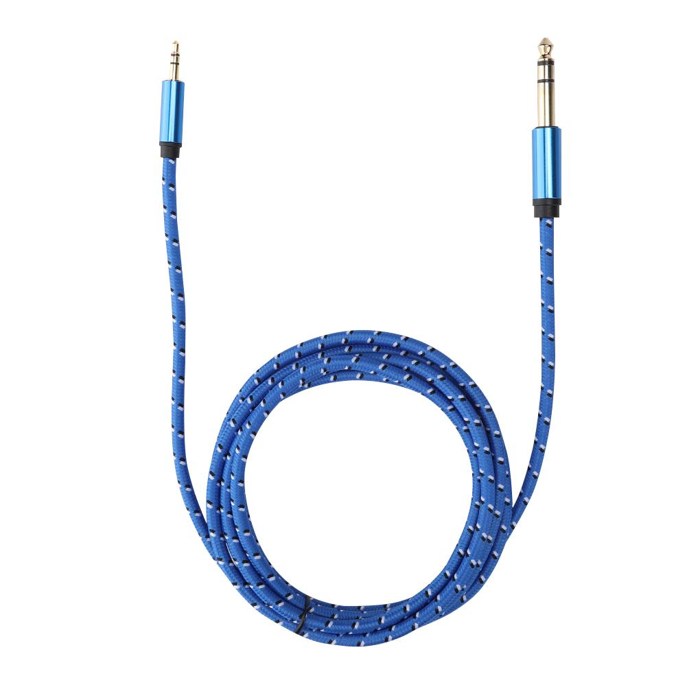 3.5mm Stereo Male to 6.35mm Stereo Male Audio Line for Amplifier Speaker Electric Guitar2M