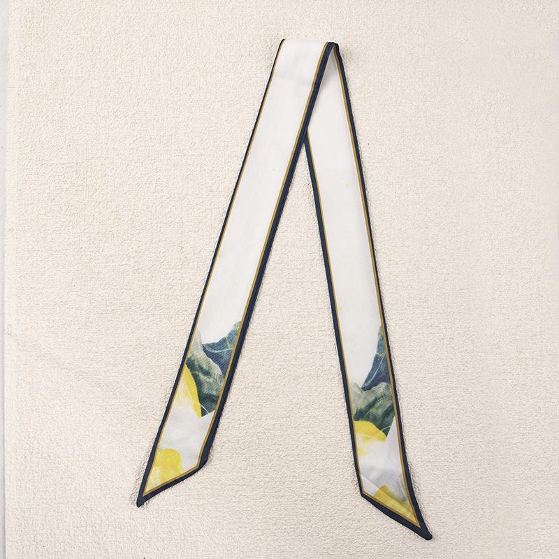 New Floral Hair Tie Set: Thin Braided Ribbon Bow and Scarf In Gift Box