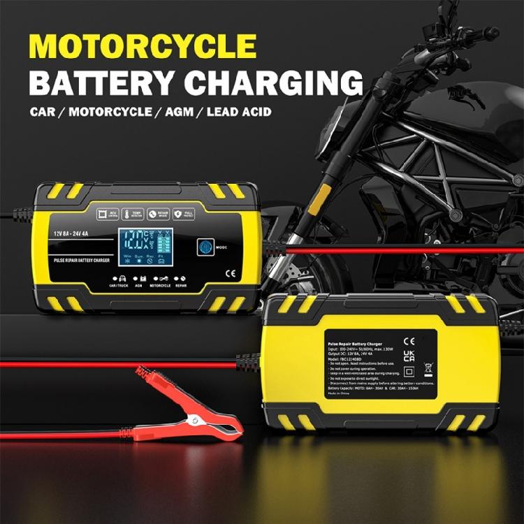 12V 24V Car Motorbike Battery Chargers AGM Lead-Acid Automatic Repair Device