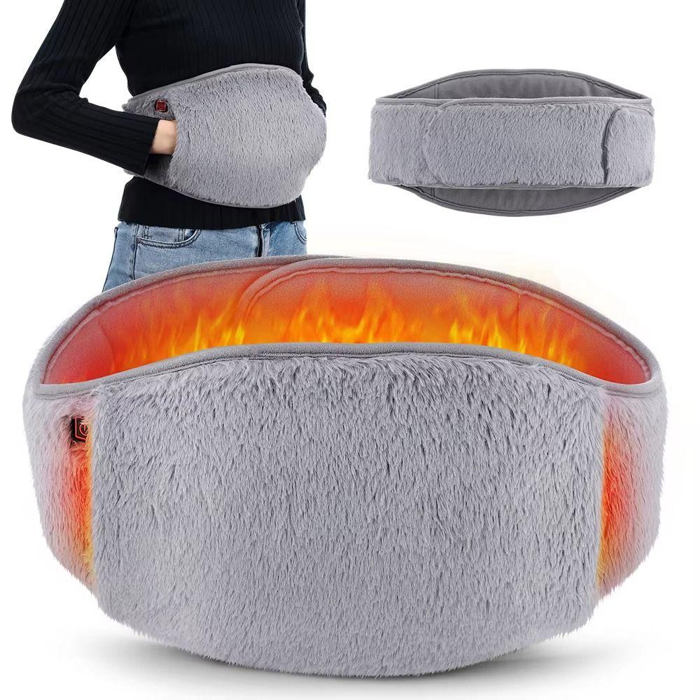 Low-Voltage USB Charging Waist Belt Skin-Friendly Plush Fabric Graphene Heater  Body Thermal Care