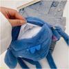 2025 Cute Cartoon Stitch Fluffy Doll Crossbody Backpack for Girls