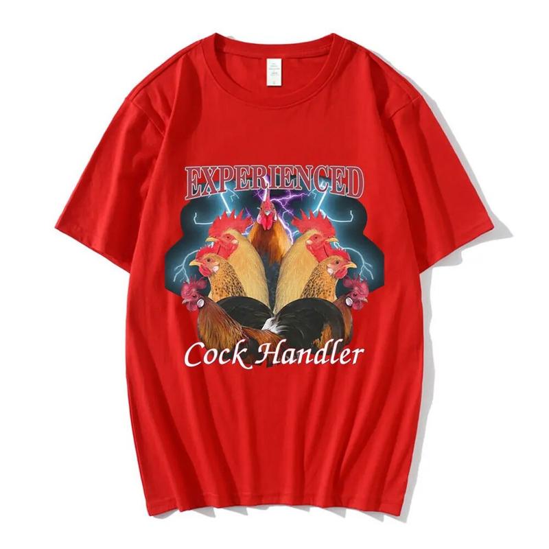 Lustiges Professionelles Hühner- und Hahnen-Grafik-T-Shirt für Hühnerhalter, Unisex, Lässiges Baumwoll-Oversize-T-Shirt, Haruku Streetwear