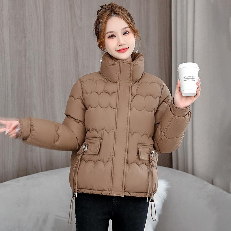 Winter Down Cotton Cotton Jacket Women's Warm Cotton Jacket 2025 New Fashion Casual Solid Color Stand-up Collar Short Cotton Jacket