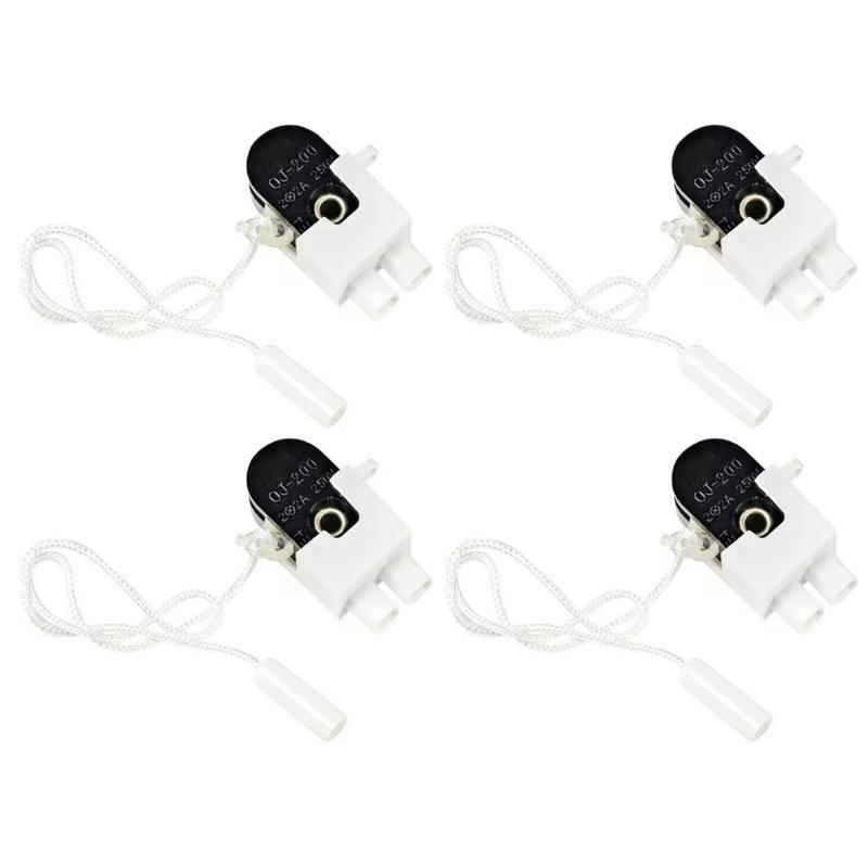

4Pieces Practical Quiet Smooth Operations Light Switches for Bedroom Fixtures Fan Corded Pull Mechanism Easy Installion 1