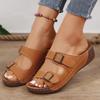 Fashion Lightweight Wedge Slippers for Women Fashion Double Buckle Platform Sandals Woman Summer Comfort Non Slip Beach Slides Plus Size