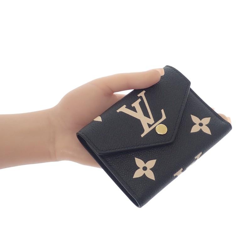 LOUIS VUITTON  M80968 Tri-fold wallet black leather Women