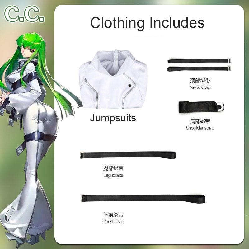 

2025 Код Гиас CC Косплей Костюм и Парики Лелуш Восставший CC. Комбинезоны Hangyaku No Lelouch Queen CC смирительная рубашка M белый