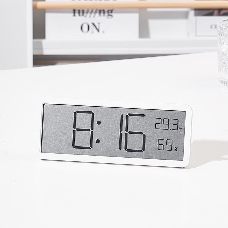 INS Modern Large Screen Wall Clock with Temperature & Humidity Display, Model YD106