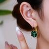 Advanced feeling emerald crystal ball earrings, new personalized temperament earrings