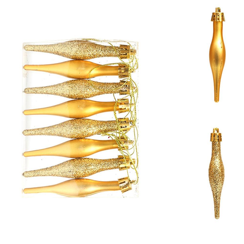 

8pcs 9cm Christmas Ball Pendants Candy Shaped Plastic Xmas Spheres Ornaments Electroplated Christmas Hanging Ice Cream 9-2CM золотий