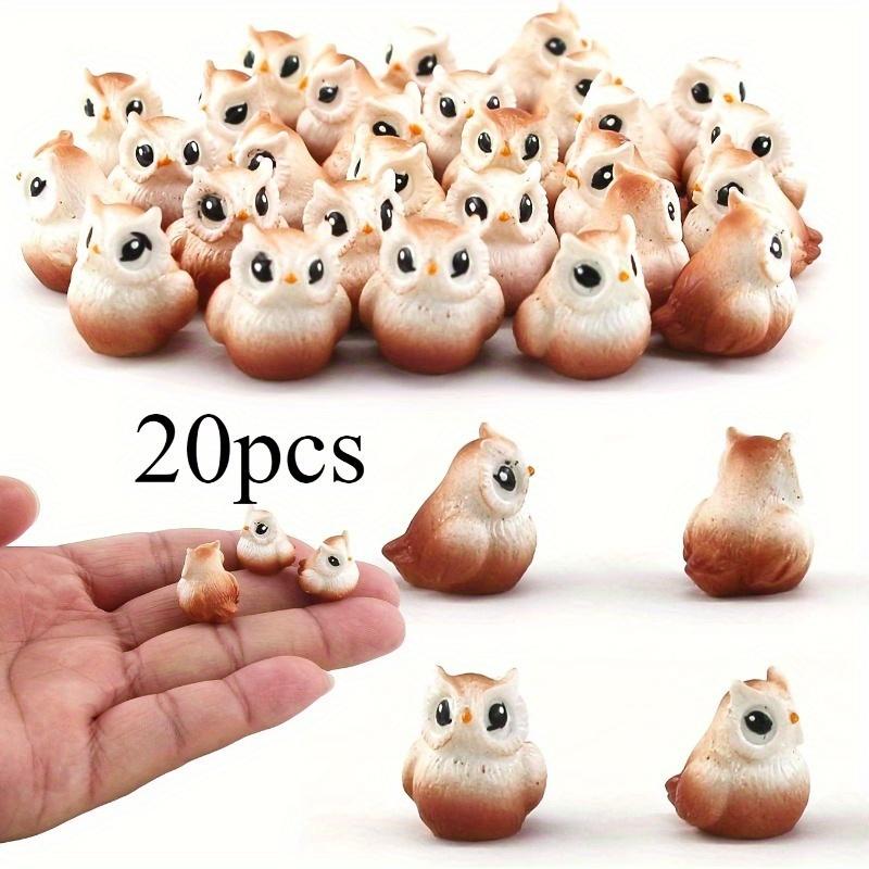 

20 шт. Мини-статуэтка совы, Полимерные маленькие фигурки животных, Подходят для сказочного сада, уличного декора и украшения дома, Без питания, Идеальный подарок 20pcs