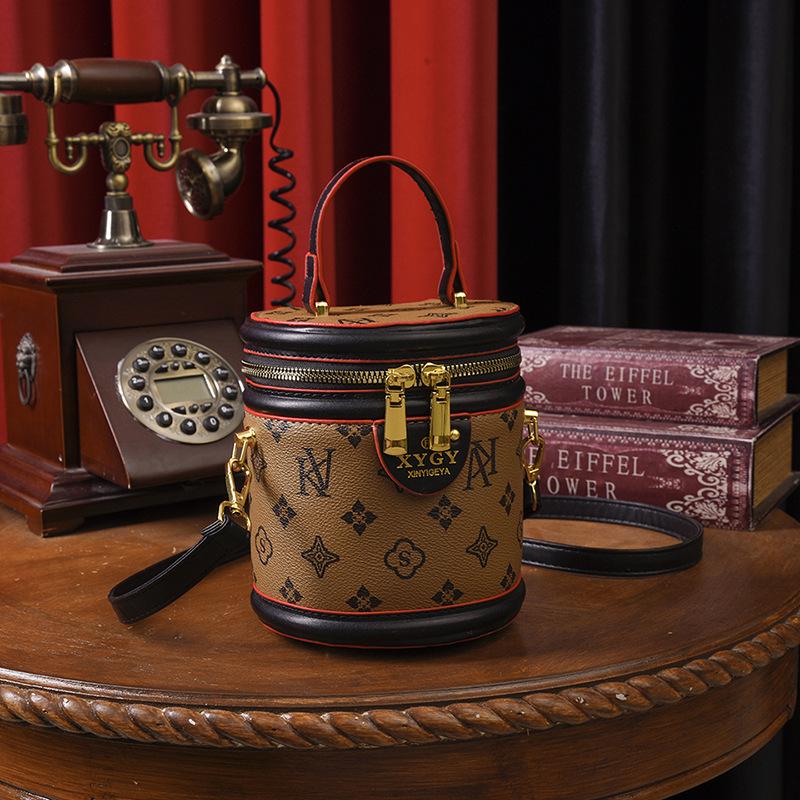 New 2025 Retro Printed Bucket Bag - Trendy, High-End Fashion Shoulder Handbag for Women