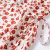 Summer Women Chiffon Wrap Dress V Neck Short Sleeve Long Print Dresses Ruffled Hem Sizes S XXL