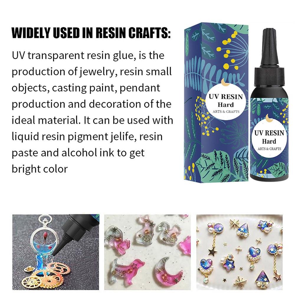 Transparent UV Glue Epoxy Resin Glue Hard Type Glue Craft Decoration Tool for DIY Resin Art  200g