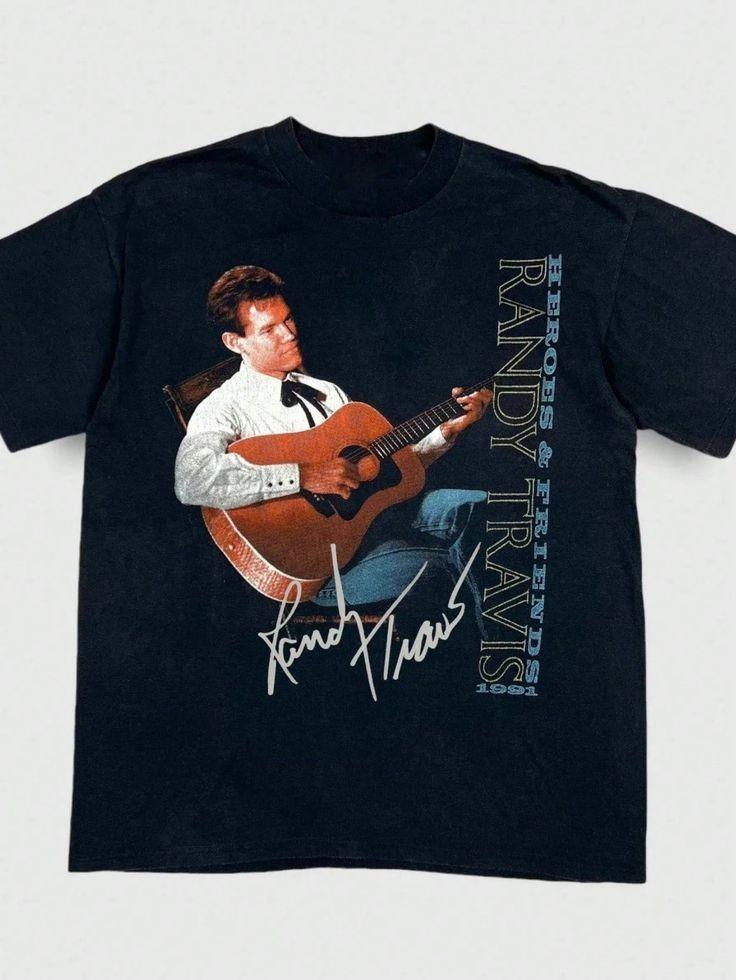 Randy Travis Live In Concert Cotton Black Full Size T Shirt NI250 FREE SHIPPING L