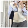 Damska torebka crossbody w stylu retro z imitacji zamszu, elegancka torebka na ramię z kontrastowym kolorem i zapięciem typu "kiss lock", mała torebka z odpinanym paskiem na ramię, torebka codzienna