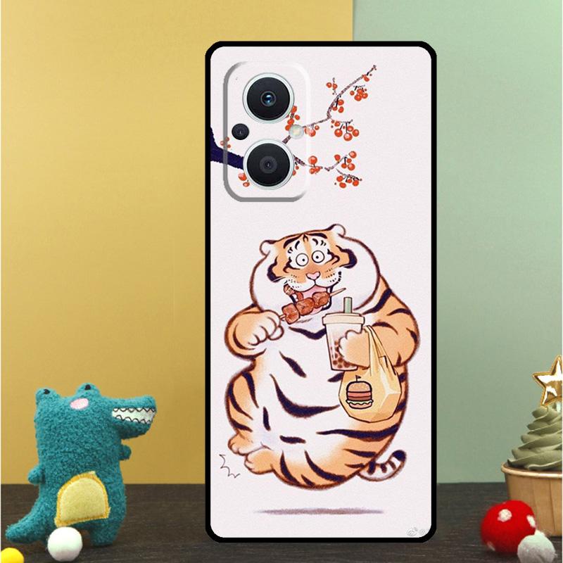 

Мультяшный Толстый Тигр Чехол Для OPPO Reno 15F 14F 11 12 13 F 14 10 15 Pro 7 8 Lite OPPO Find X5 X6 X8 X9 Pro Чехол OPPO Reno8 T 4G