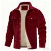 Men's Long-Sleeve Corduroy Jacket With Lapel, Pockets & Single-Breasted Design | Fleece-Lined For Warmth, Fashionable & Casual