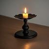 Black Metal Pillar Decorative Candlestick Scented Candles Holders Stand, Decorations Home Gifts for Bedroom Livingroom Wedding