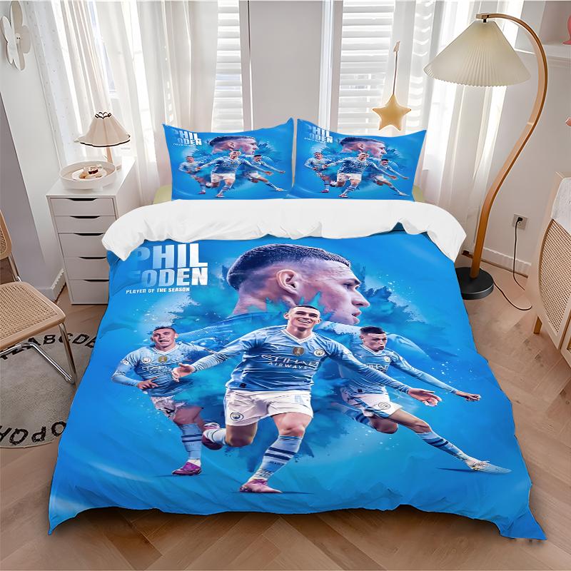 3Pcs Man City Player Season Bedding Sets For All Sizes New 3D Printed Bed Cover Comforter Duvet Cover Pillowcase Bedroom Decoration