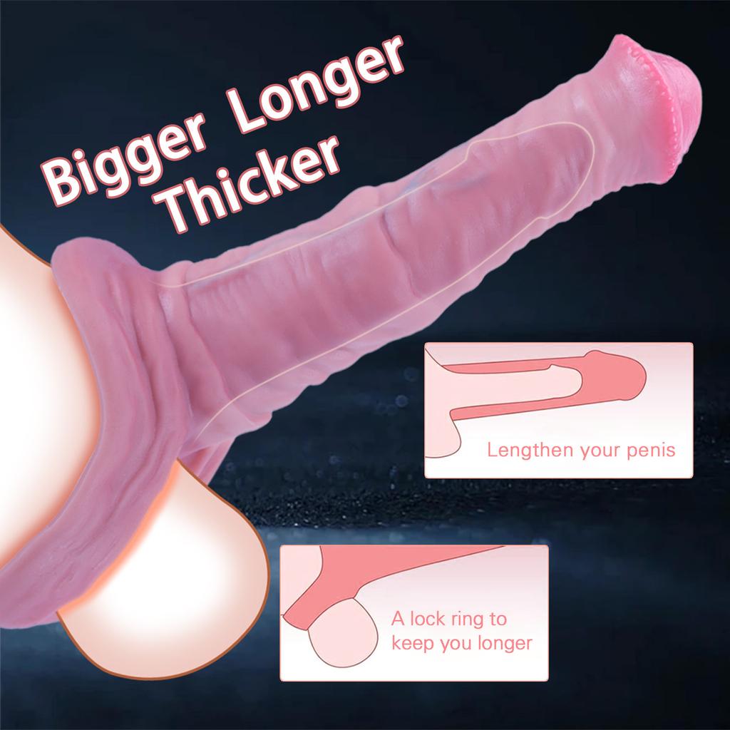 Men's Thickened Thickened Thickened Horse Cock Penis Ring Lock Essence Delay Set Animal Dildos Sets Couple Sex Toys