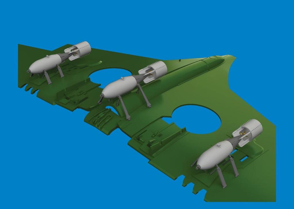 Eduard 1/48 Scale Brassin WWII British 250lb MC Bomb for P-40, Pack of 3 (for Eduard), Plastic Model Parts, EDU6481082 (Airplane)