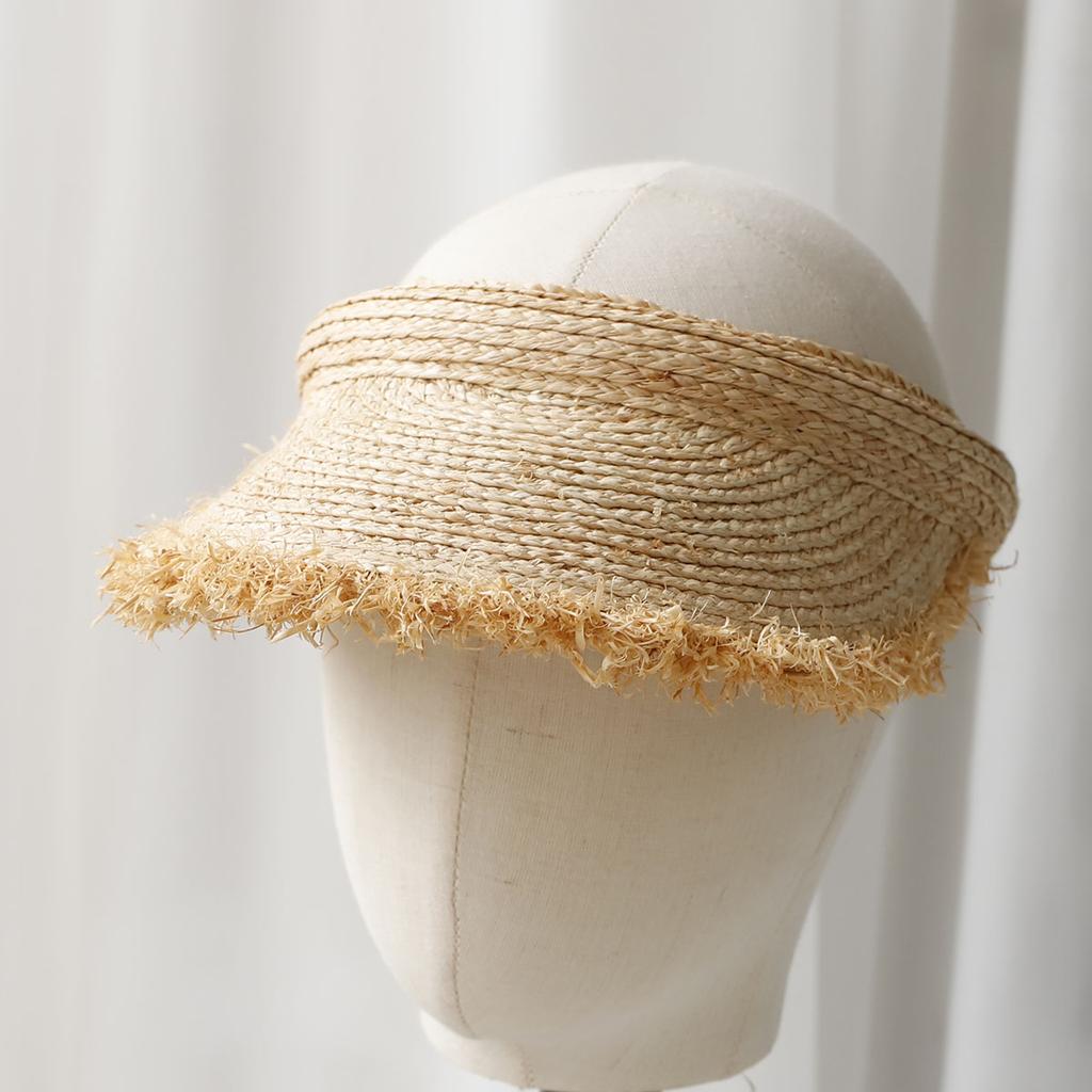 2024 hot sale Summer lady Empty Top Sun Visor Hat Summer straw Wide Brim Sun Caps UV Protection Hat For RAFFIA Women Beach hat