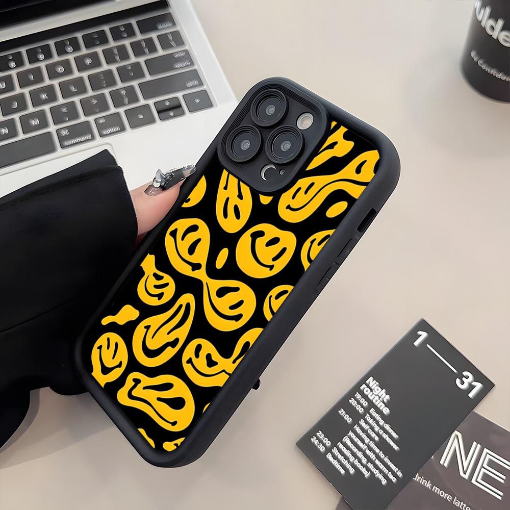 Colorful Danish Smiley Phone Case For IPhone 17 Air 16 E 15 14 Plus 13 12 11 Pro Max Silicone Soft Case
