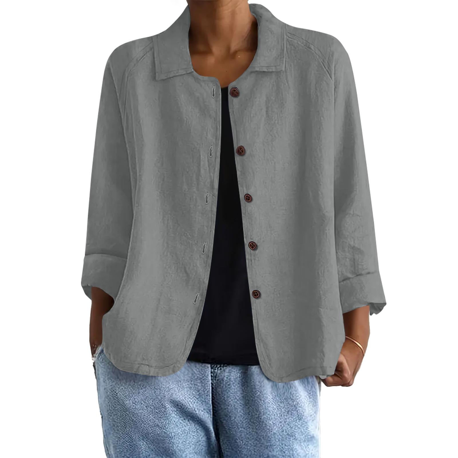 

Women s Loose Fashion Collar Casual Cardigan Tops Jacket M