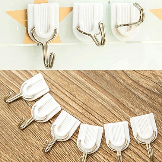 12Pcs Self Adhesive Bathroom Kitchen Stick On Wall Door Towel Holder Hook Hanger