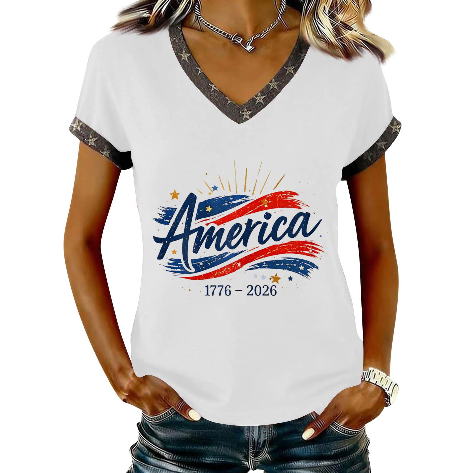 

Womens Short Sleeve Blouses V Neck Printed Womens Short Sleeve Shirts Casual Women s Short Sleeve Tops for Everyday Wear XL білий