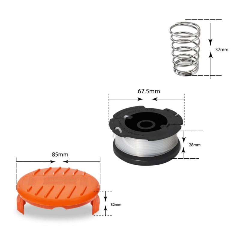 Pack of 6 Grass Trimmer Spools,for Black and Decker Grass Trimmer, Diameter 1.65mm, 10M Trimmer Spool