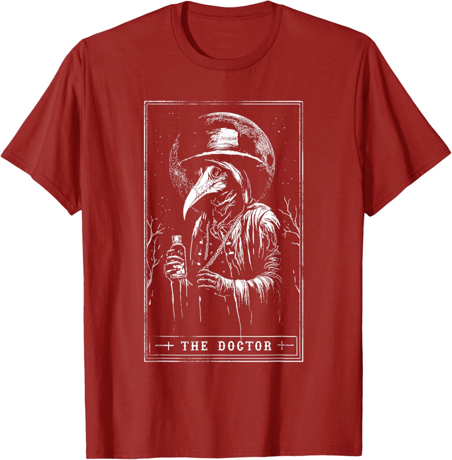 Plague Doctor Tarot Card Graphic Tee Men Casual Short Sleeve Cotton T-Shirt Trip S