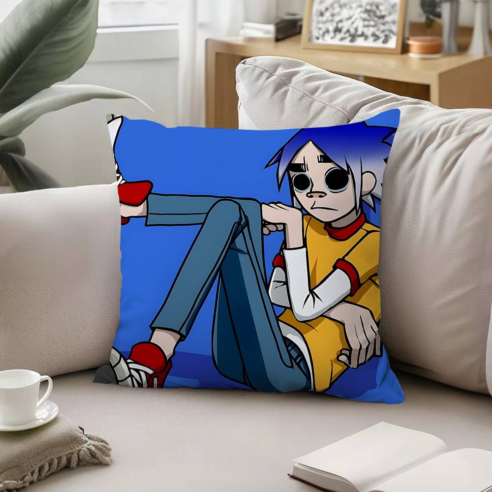 Band B-Gorillaz-W Örngott Kuddfodral Mjukt Sött Prydnadskudde För Bil Soffa Örngott Polyester Med Dragkedja