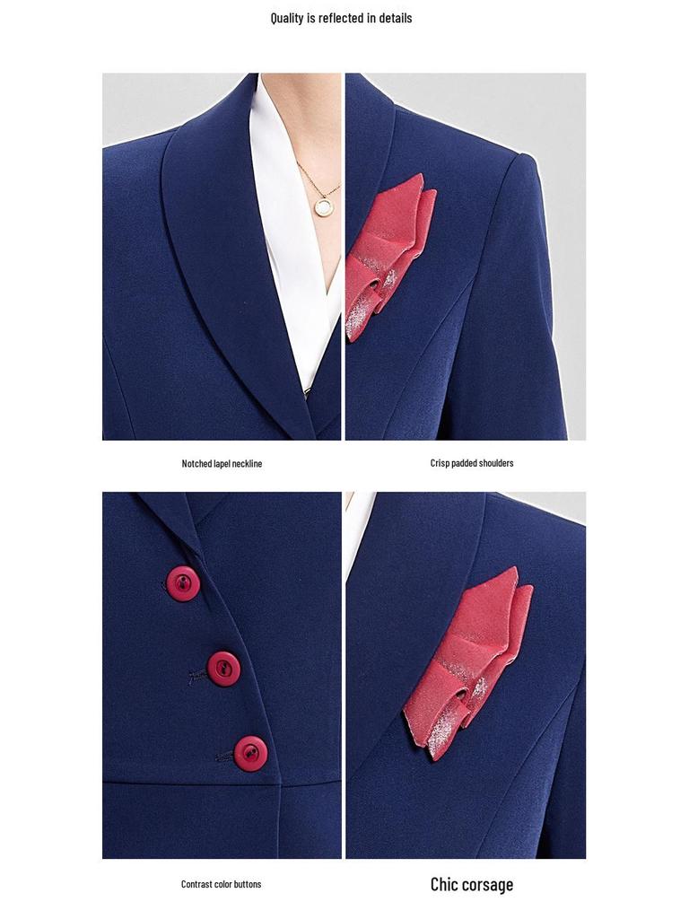 Women's High-End Suit Set for Beautician or Hotel Reception – Elegant Autumn/Spring Workwear