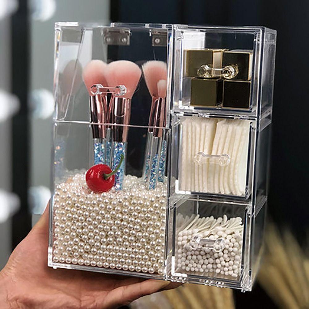 Acrylic Makeup Brush Holder Transparent Beauty Brush Container  Vanity Table