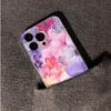 Pink Purple FloralPhone Case For iPhone 17 Air 16E 16 15 14 11 Pro Max Plus 13 12 Mini 8 7 X Transparent Shockproof Cover