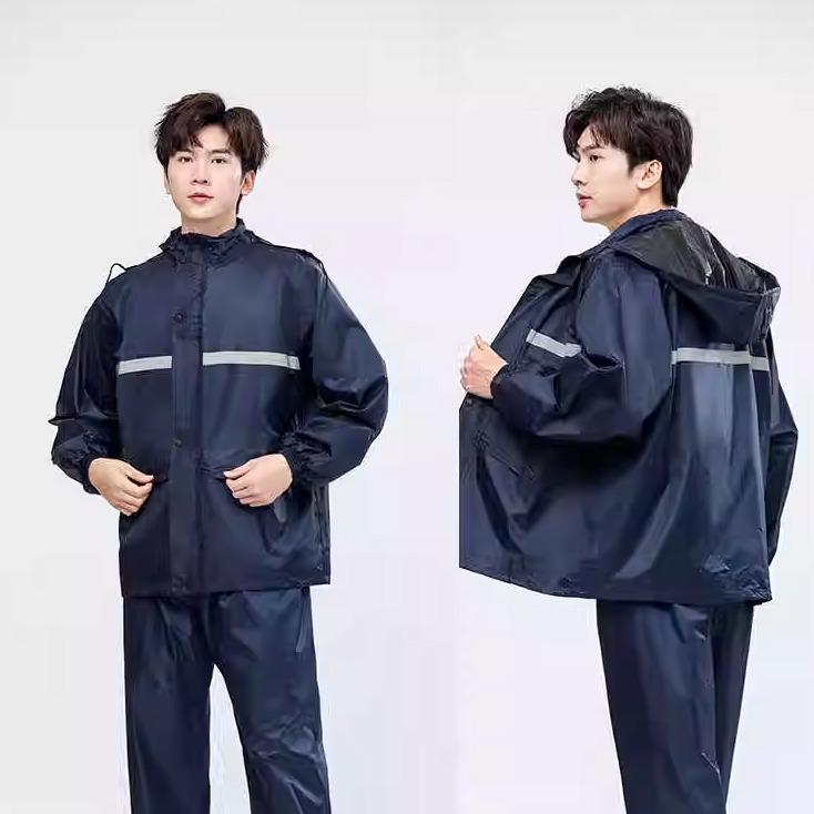 Men's Full-Body Electric Vehicle Raincoat Set - Waterproof, Split-Type Riding Gear