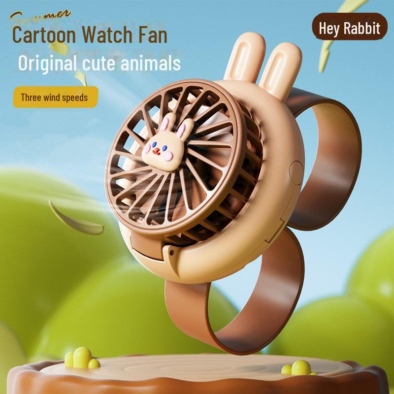 

Детский мультяшный USB-перезаряжаемый портативный мини-вентилятор - милый, портативный подарок для студентов Color Box Packaging + Three Wind Speeds