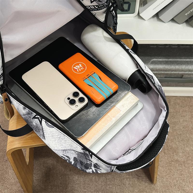 Graffiti Junior Senior High School Student Schoolbag Men's Large Capacity Computer Backpack