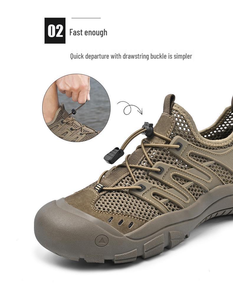 2025 Summer Mesh Men's Lightweight Outdoor Sports Shoes - Soft Sole, Casual, for Hiking and Water Crossing