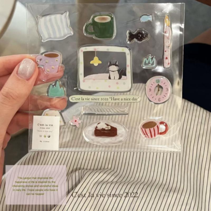 

1pc Cute Cartoon Jelly Nail Stickers - Korean Style Ins-Inspired Illustration, Self-Adhesive Vinyl Decals with Flat Finish