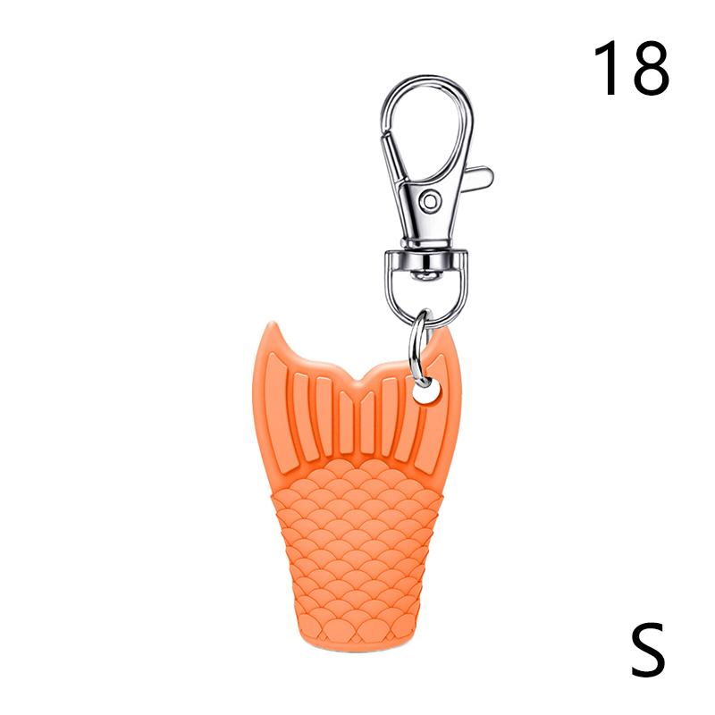Fishtail Style Silicone Keychain Cap Lip Gloss Accessories Portable Durable Holder Keychain Compatible For Lipstick Storage Cap