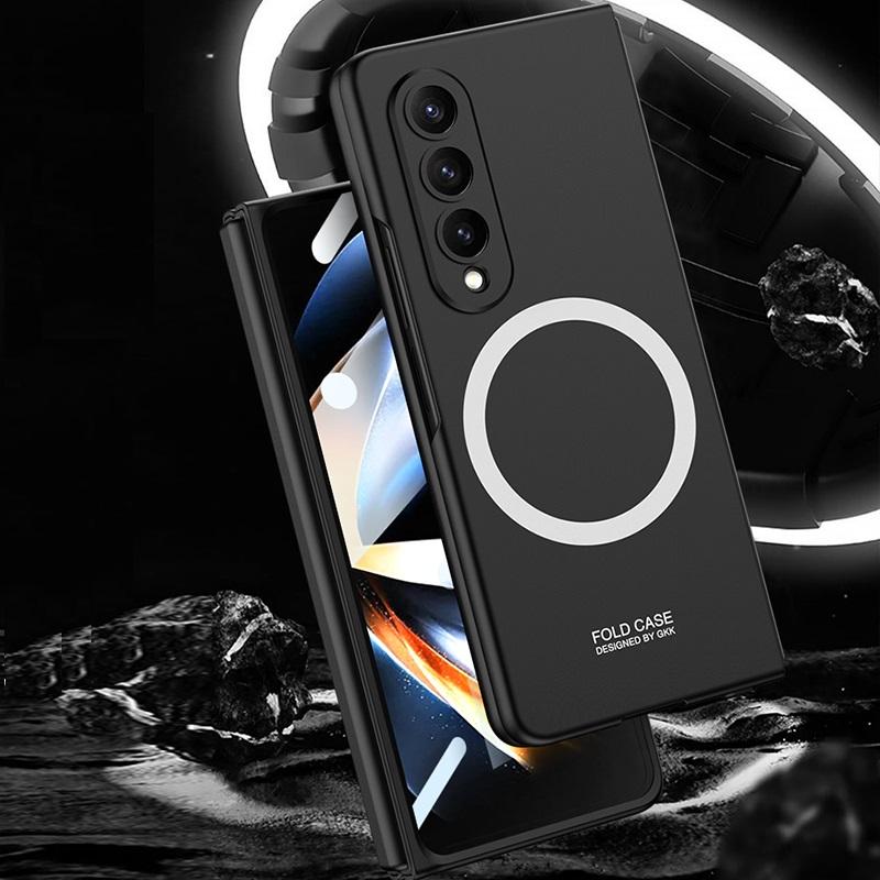 Magnetic Wireless Chargers For Samsung Galaxy Z Fold 4 Case Glass Film Screen Protector Matte Hard Cover