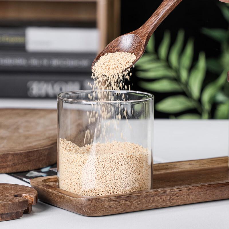 Glass Seasoning Jar Set with Acacia Wood Lid & Spoon