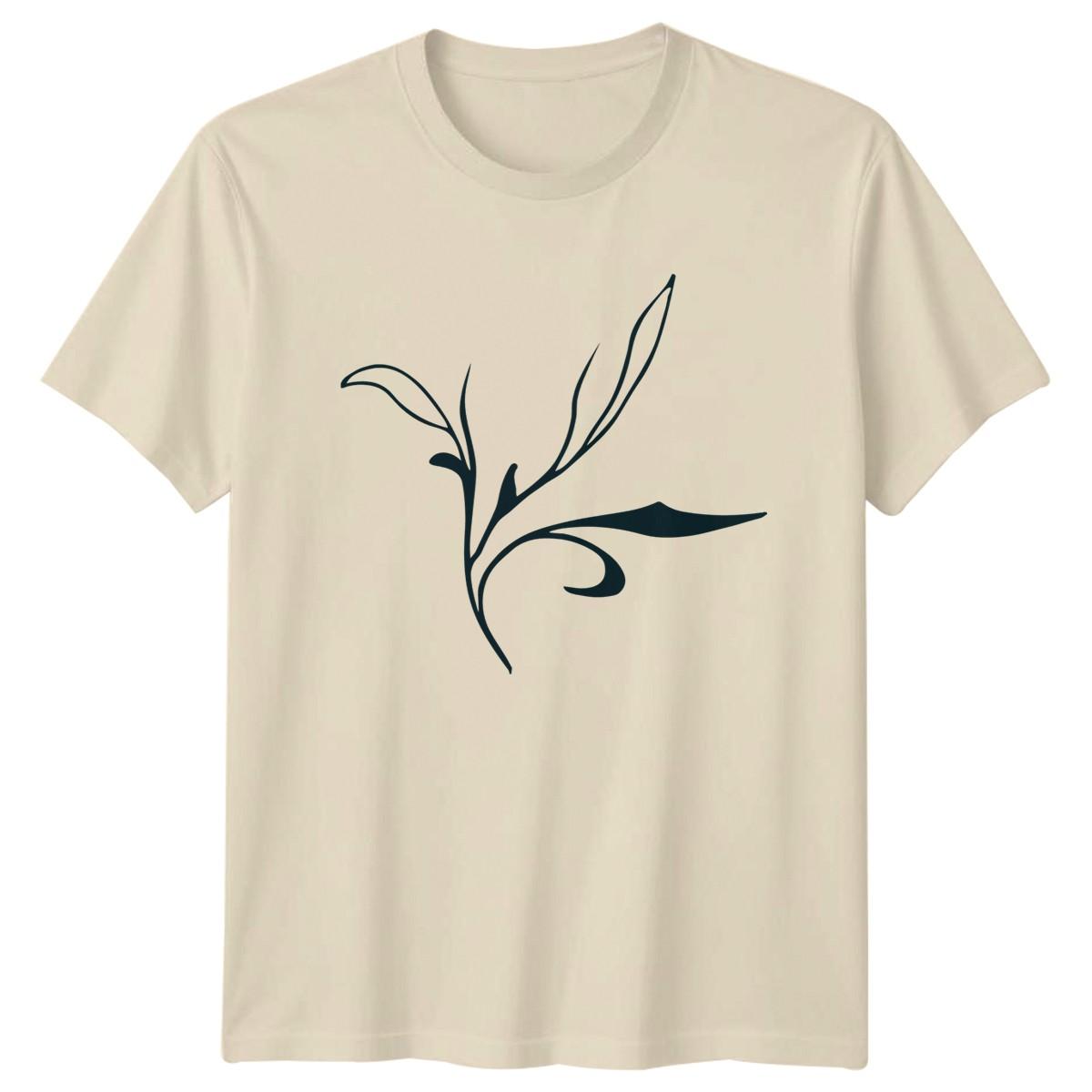 Minimalist Floral Vine Drawing Sketch T-Shirt Minimalist Botanical Birthday S