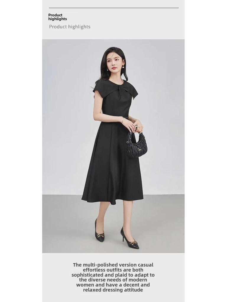 Elegant French Fashion Cape Sleeve Slim Dress