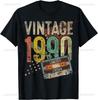 Vintage 1990 Limited Edition 35th Birthday Gifts 35 Year Old T-Shirt Unisex Summer Streetwear Tops Streetwear Ropa Hombre