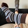 New Autumn Winter Warm Thick Stripes Socks for Women's Color Contrast Imitation Mink Plush Sweet Fluffy Socks Dropshipping